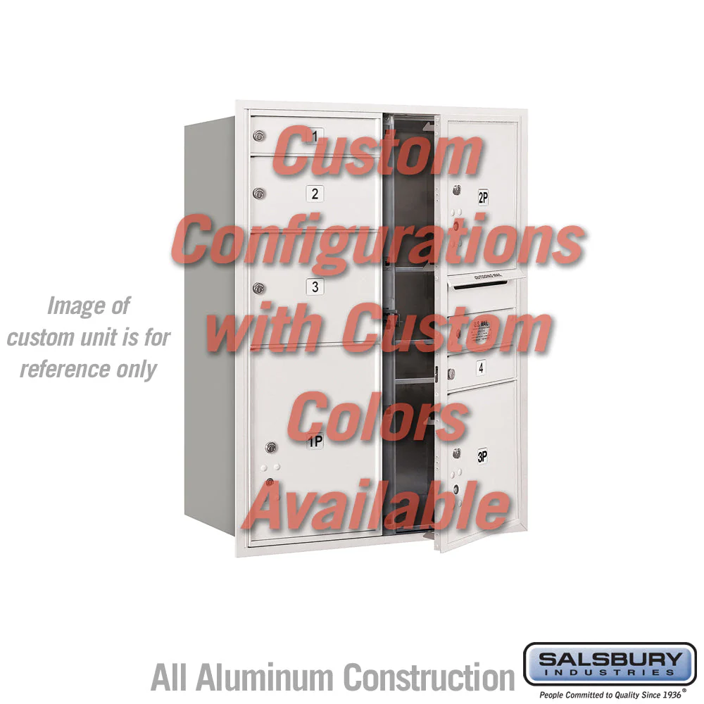 Recessed Mounted 4C Horizontal Mailbox – 11-Door-High Double Column, Custom Color, Front Loading, USPS Access – Salsbury Industries