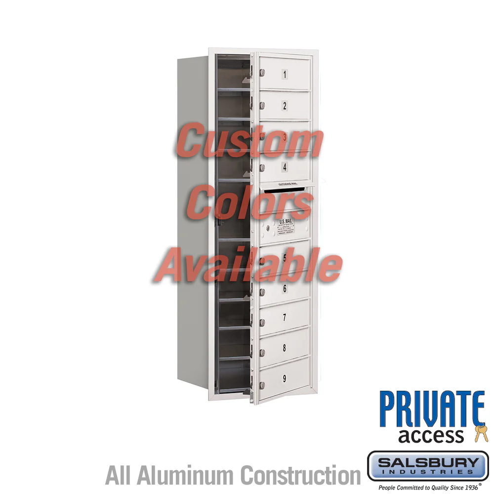 Recessed Mounted 4C Horizontal Mailbox - 11 Door High Unit - 9 MB1 Doors - Custom Color - Front Loading - Private Access