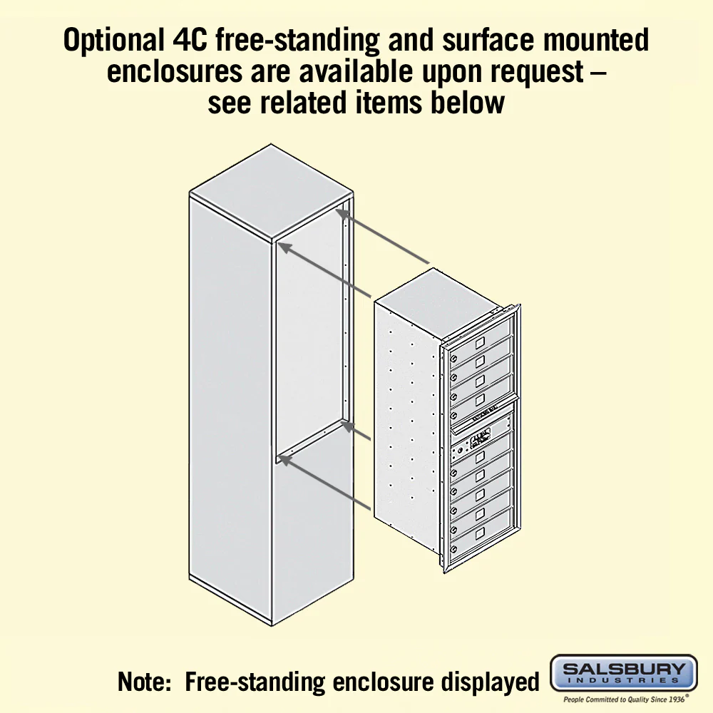 Recessed Mounted 4C Horizontal Mailbox - 11 Door High Unit - 9 MB1 Doors - Custom Color - Front Loading - Private Access - Image 4