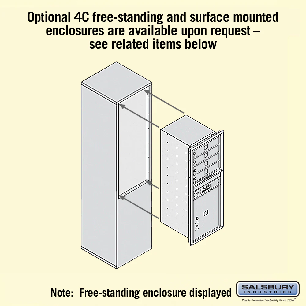 Recessed Mounted 4C Horizontal Mailbox - 11 Door High Unit - Custom Color - Front Loading - Private Access - Image 4