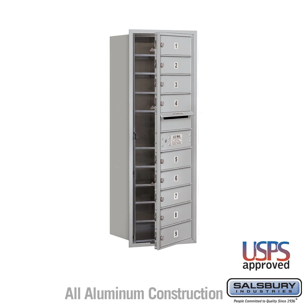 11 Door High Recessed Mounted 4C Horizontal Mailbox with USPS Access - Front Loading