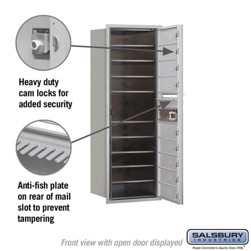 11 Door High Recessed Mounted 4C Horizontal Mailbox with USPS Access - Front Loading - Image 3