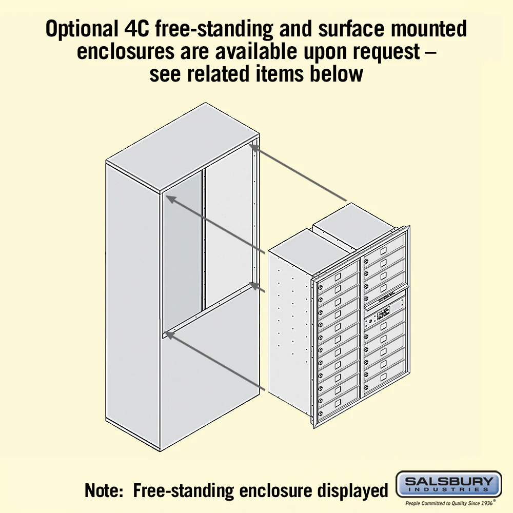 Recessed Mounted 4C Horizontal Mailbox - 11 Door High Unit - Double Column - 20 MB1 Doors - Custom Color - Front Loading - Private Access - Image 5