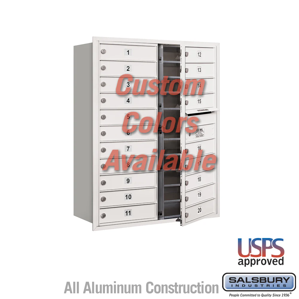 20-Door Black Recessed Mounted Mailbox with USPS Access - Image 6