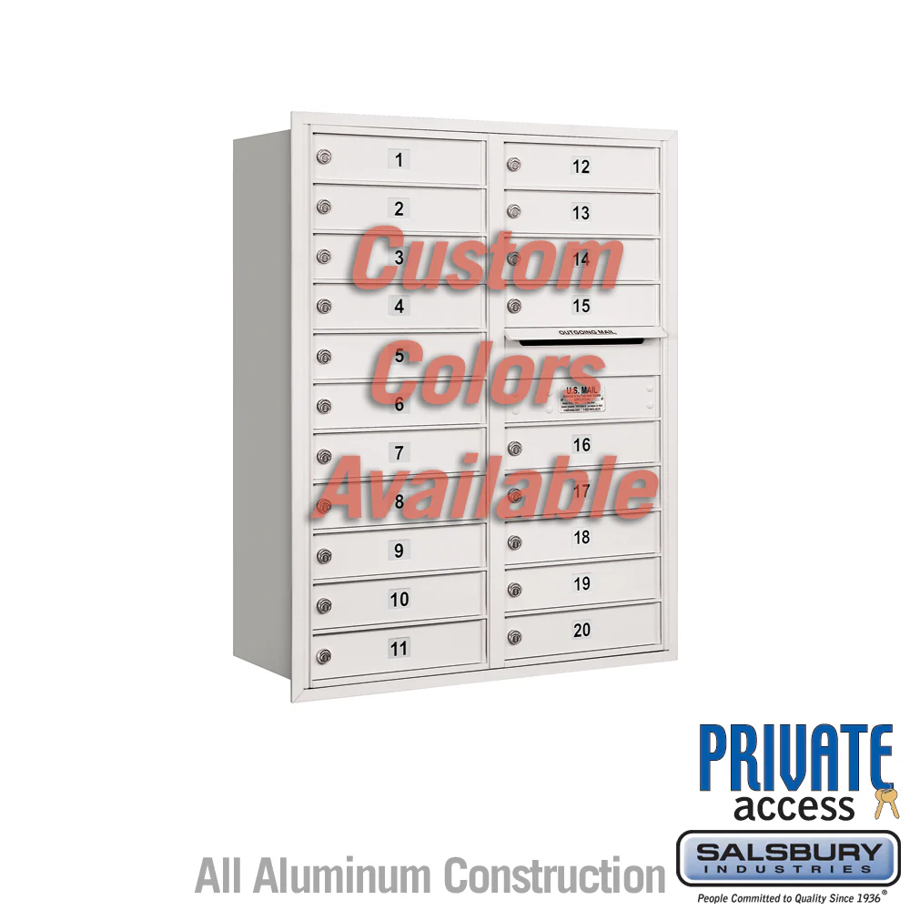 11 Door High Recessed Mounted 4C Horizontal Mailbox with 20 Doors in Black - Rear Loading - Image 4
