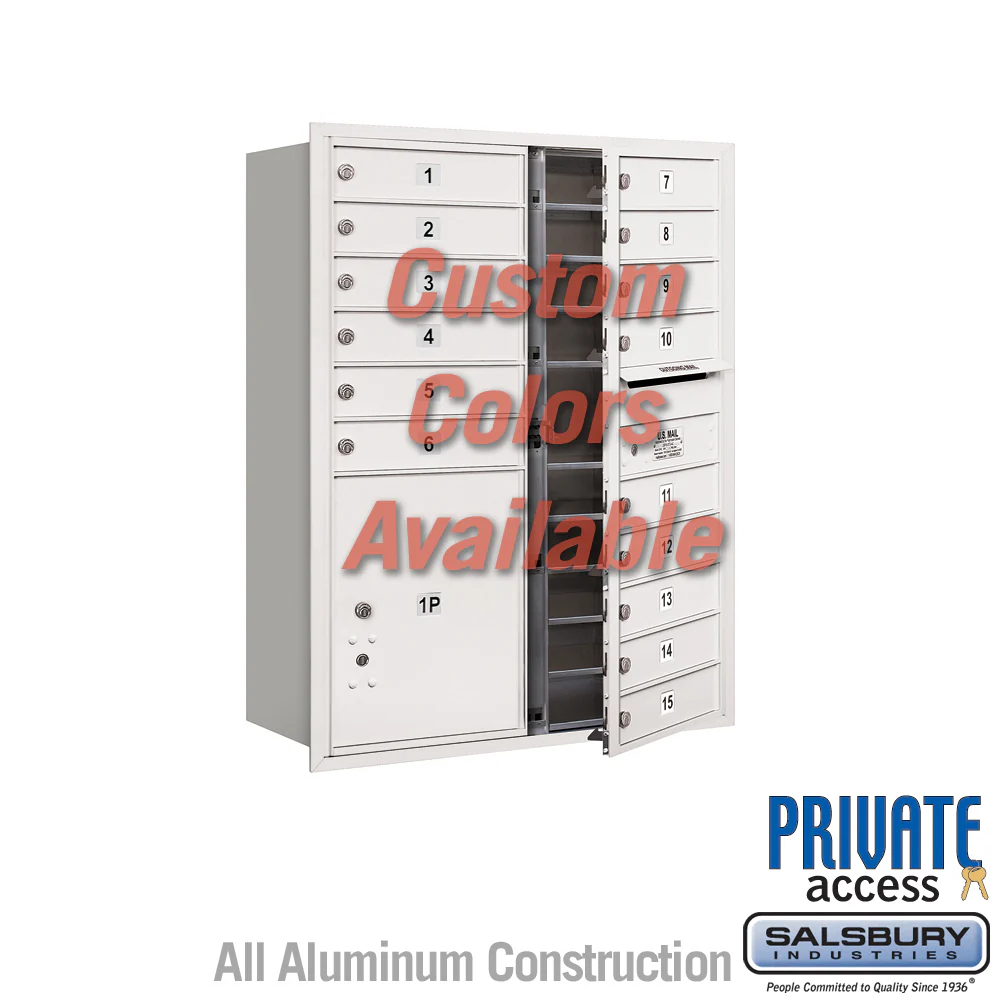 Recessed Mounted 4C Horizontal Mailbox - 11 Door High Unit - Double Column - Custom Color - Front Loading - Private Access - Image 2