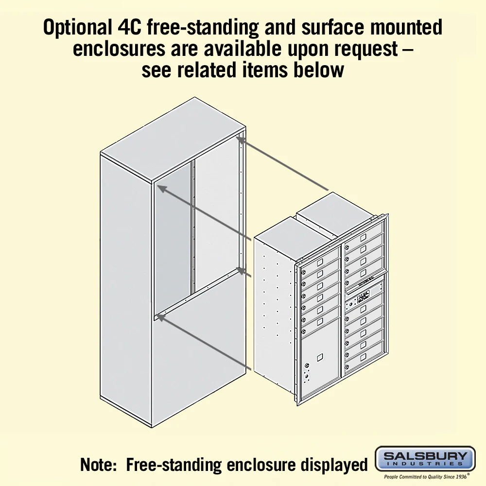 Recessed Mounted 4C Horizontal Mailbox - 11 Door High Unit - Double Column - Custom Color - Front Loading - Private Access - Image 6