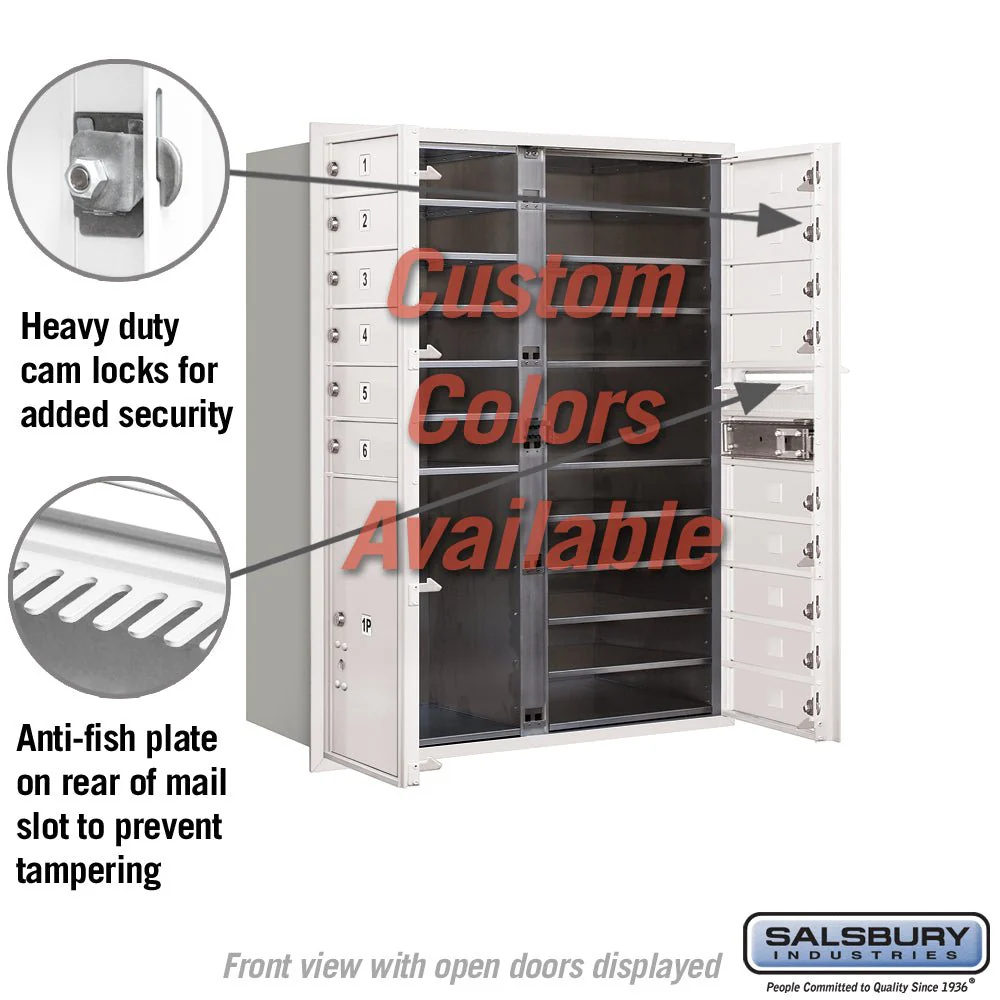 Recessed Mounted 4C Horizontal Mailbox - 11 Door High Unit - Double Column - Custom Color - Front Loading - Private Access - Image 3