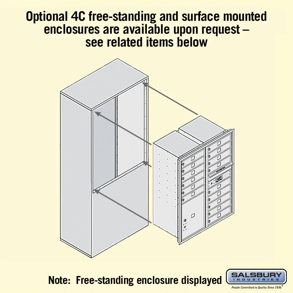 Recessed Mounted 4C Horizontal Mailbox - 11 Door High Unit - Double Column - Custom Color - Front Loading - Private Access - Image 5