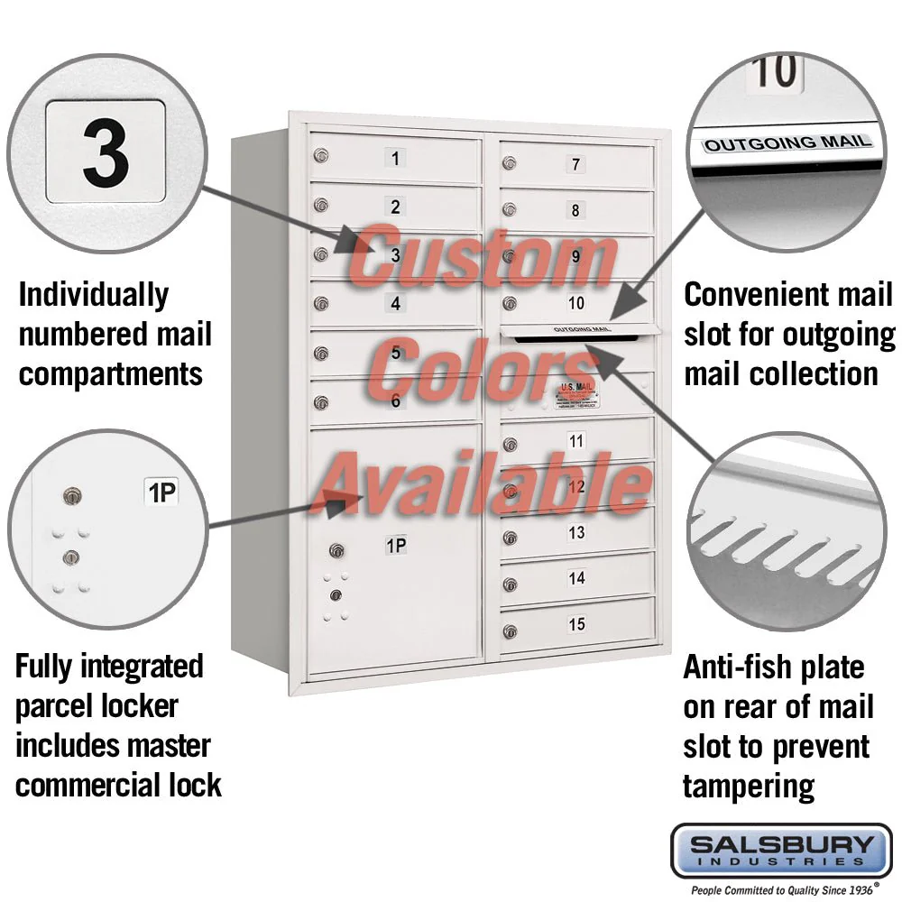 Recessed Mounted 4C Horizontal Mailbox - 11 Door High Unit - Double Column - Rear Loading - Private Access - Image 2