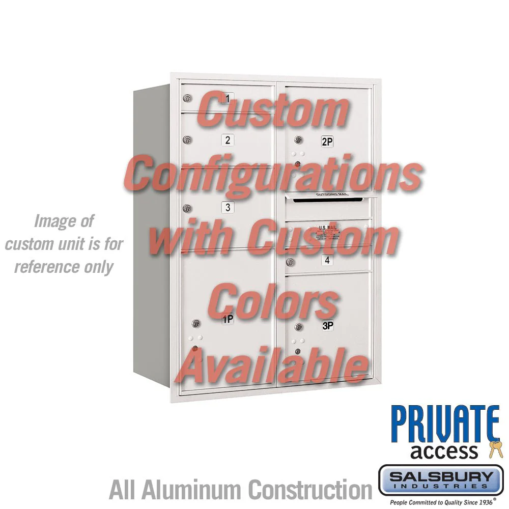 Recessed Mounted 4C Horizontal Mailbox - 11 Door High Unit - Double Column - Rear Loading - Private Access