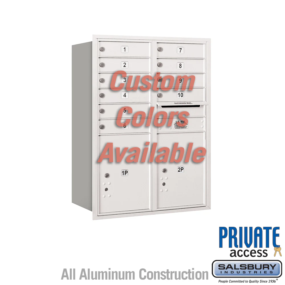 Recessed Mounted 4C Horizontal Mailbox - 11 Door High Unit - Double Column - Rear Loading - Private Access - Image 2