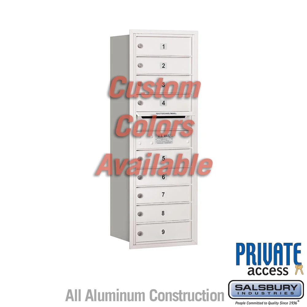 Recessed Mounted 4C Horizontal Mailbox - 11 Door High Unit - Rear Loading - Private Access