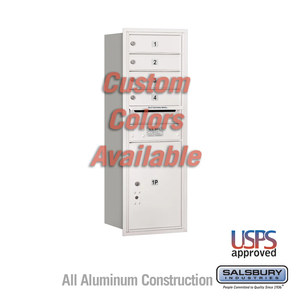 Recessed Mounted 4C Horizontal Mailbox - 11 Door High Unit with Parcel Locker