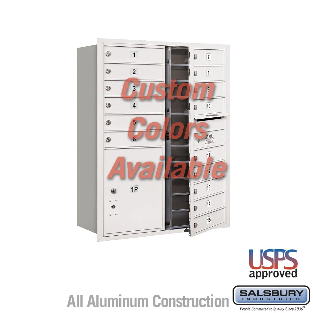 Recessed Mounted 4C Horizontal Mailbox - 11 Door High Unit with Parcel Locker