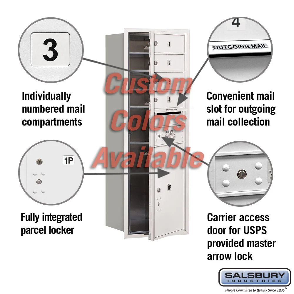 Recessed Mounted 4C Horizontal Mailbox - 11 Door High Unit with Parcel Locker - Image 2