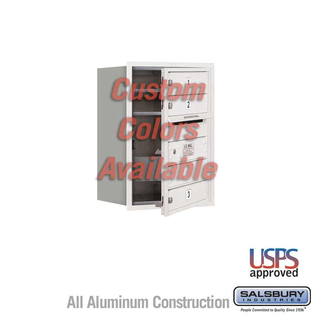 Recessed Mounted 4C Horizontal Mailbox - 6 Door High Unit - Custom Color - Front Loading - USPS Access