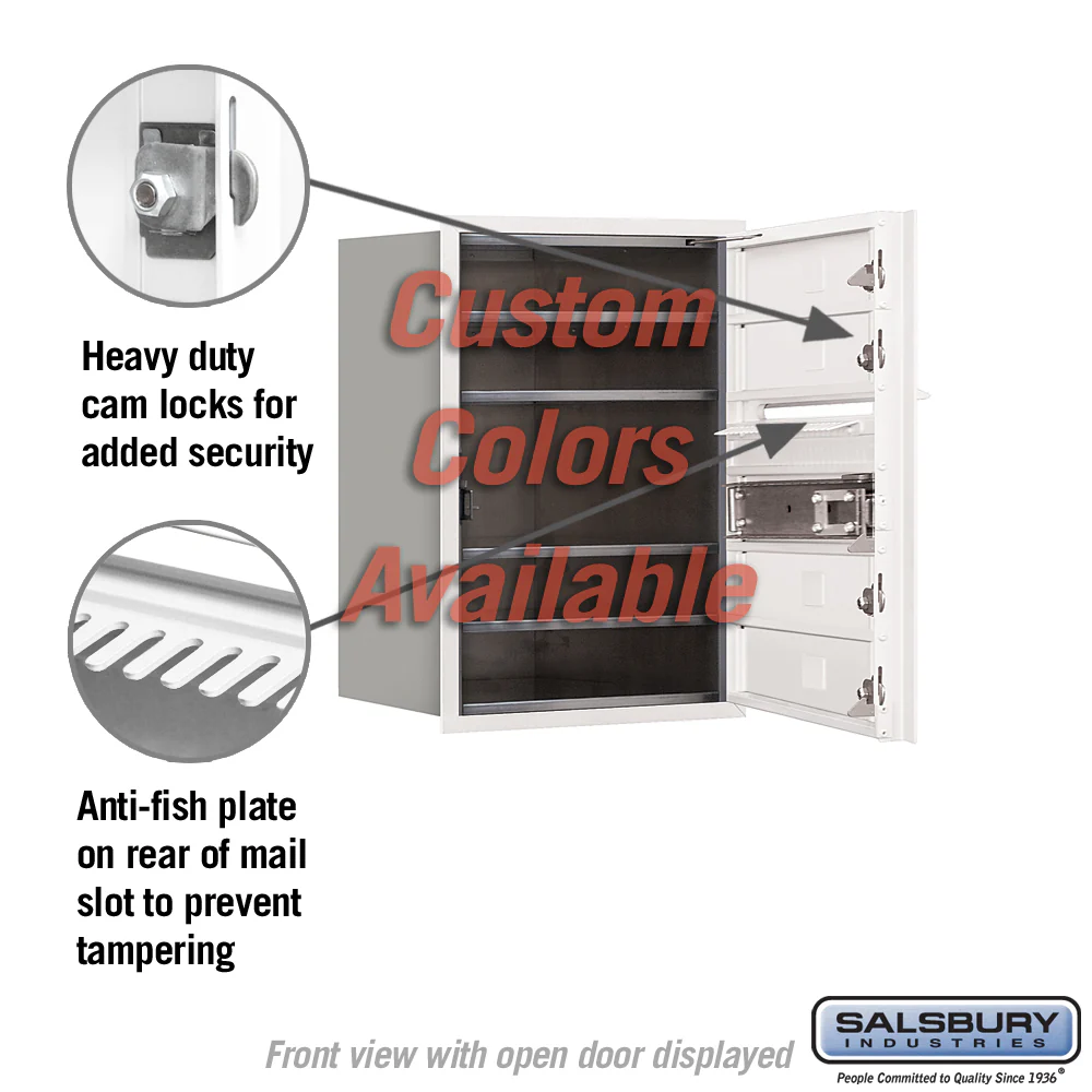 Recessed Mounted 4C Horizontal Mailbox - 6 Door High Unit - Custom Color - Front Loading - USPS Access - Image 8