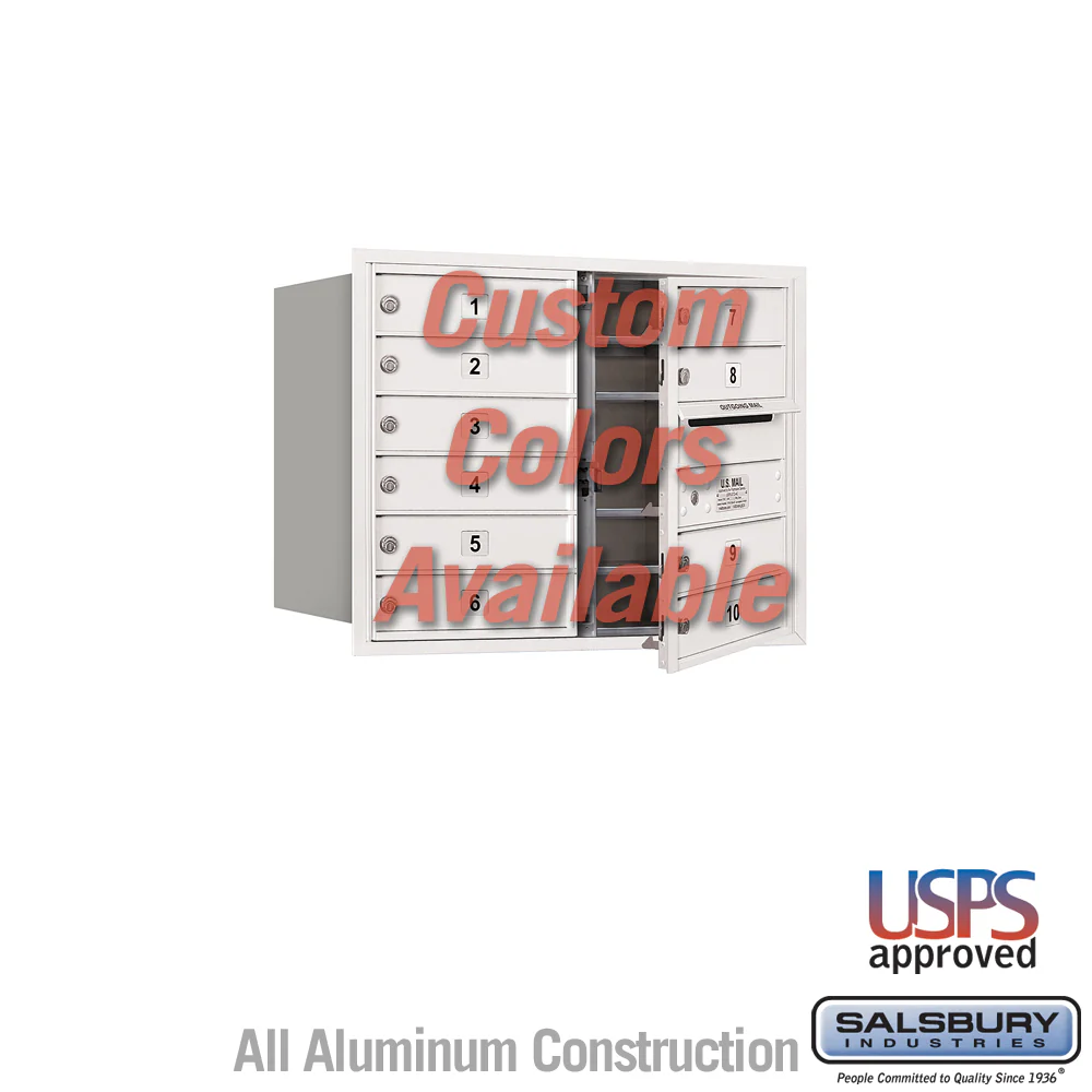 6 Door High Recessed Mounted 4C Horizontal Mailbox with 9 Doors - Front Loading USPS Access - Image 6