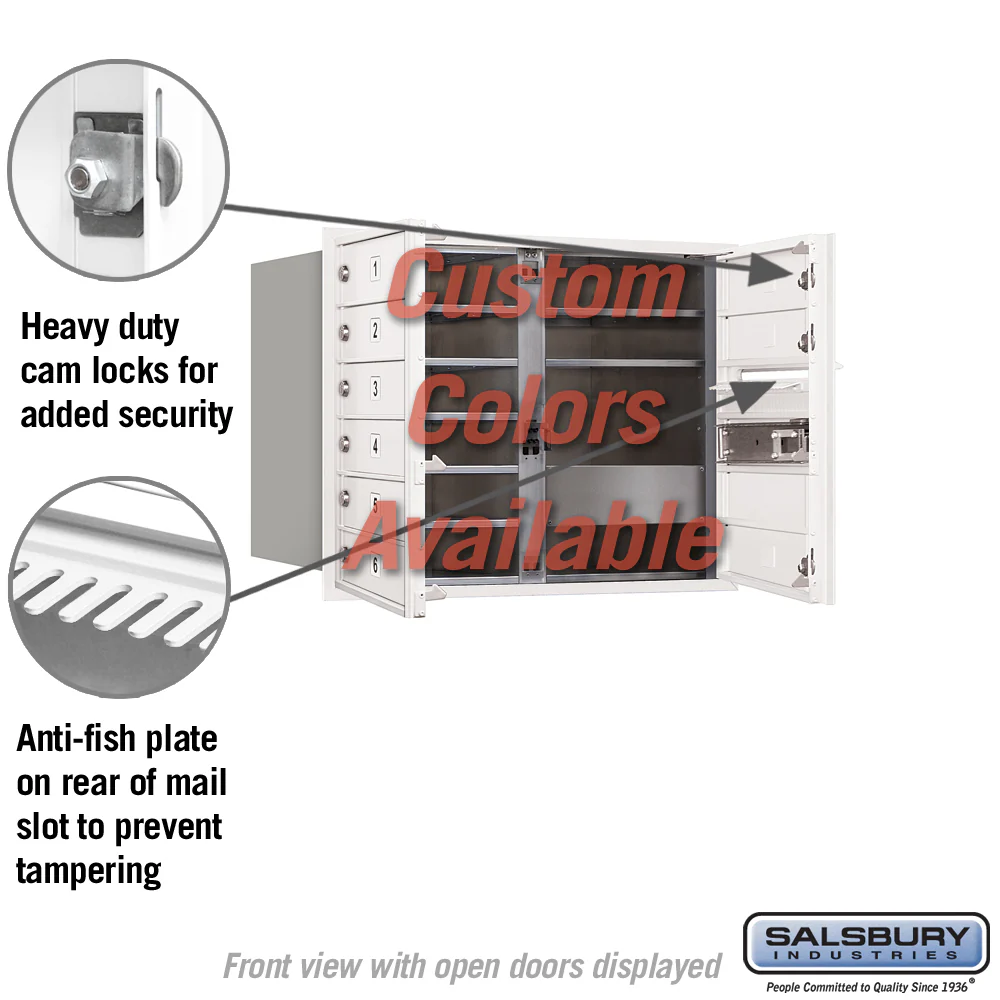 Recessed Mounted 4C Horizontal Mailbox - 6 Door High Unit - Double Column - 9 MB1 Doors - Custom Color - Front Loading - Private Access - Image 3