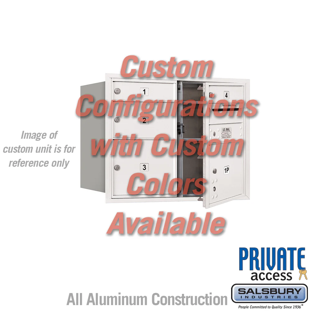 Recessed Mounted 4C Horizontal Mailbox - 6 Door High Unit - Double Column - Custom Color - Front Loading - Private Access