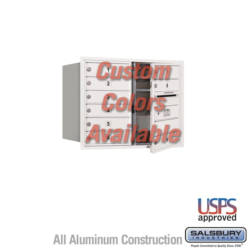 Recessed Mounted 4C Horizontal Mailbox - 6 Door High Unit, Double Column, Custom Color, Front Loading, USPS Access