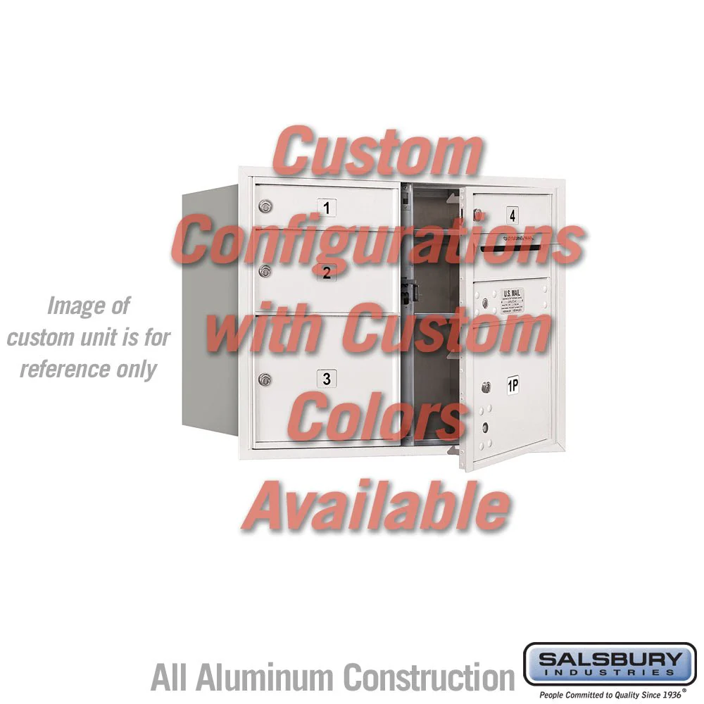 Recessed Mounted 4C Horizontal Mailbox - 6 Door High Unit, Double Column, Custom Color, Front Loading, USPS Access