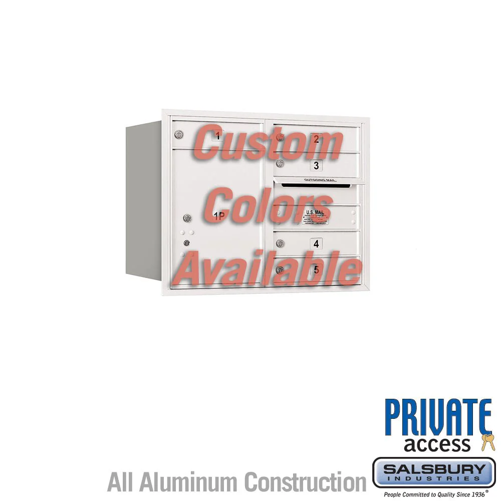 Recessed Mounted 4C Horizontal Mailbox - 6 Door High Unit - Double Column - Rear Loading - Private Access