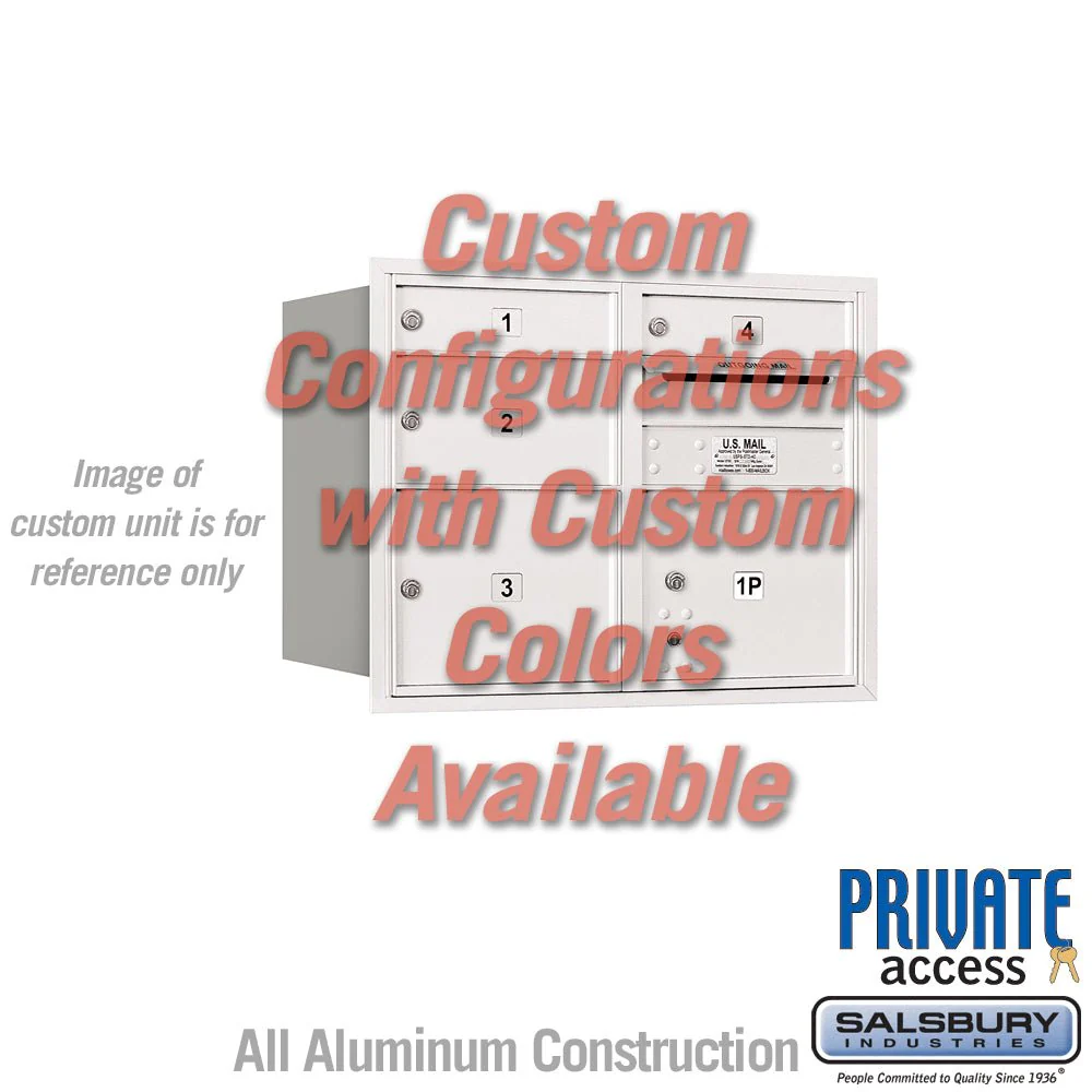 Recessed Mounted 4C Horizontal Mailbox - 6 Door High Unit - Double Column - Rear Loading - Private Access