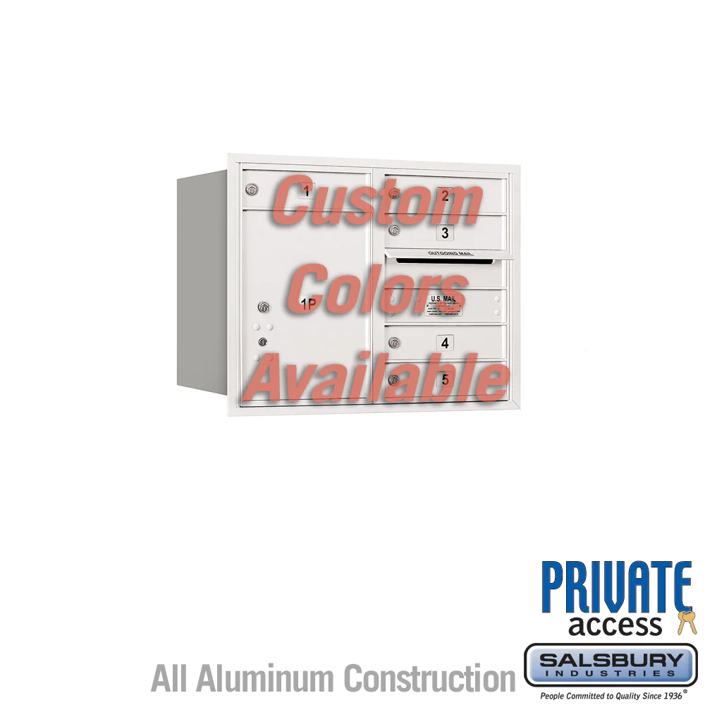 Recessed Mounted 4C Horizontal Mailbox - 6 Door High Unit - Double Column - Rear Loading - Private Access - Image 2