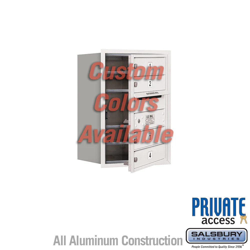 Recessed Mounted 4C Horizontal Mailbox - 6 Door High Unit - Front Loading - Private Access