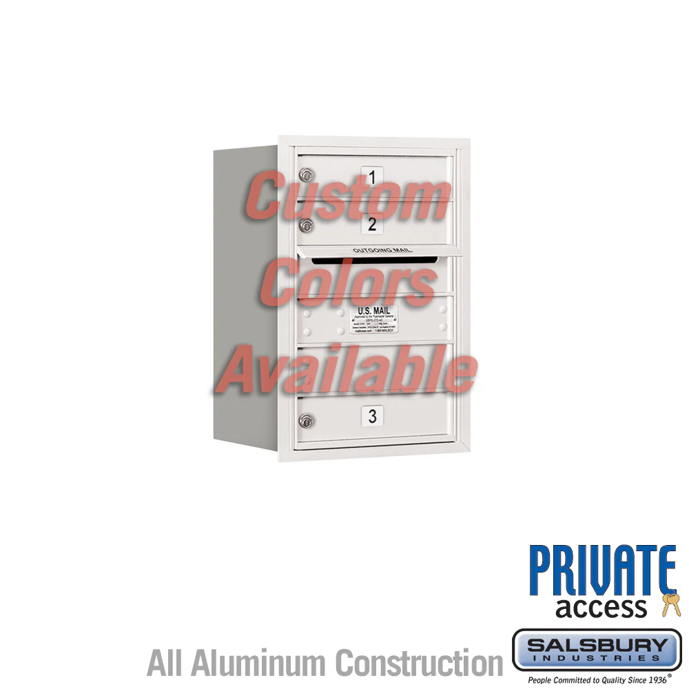 Recessed Mounted 4C Horizontal Mailbox - 6 Door High Unit - Rear Loading - Private Access