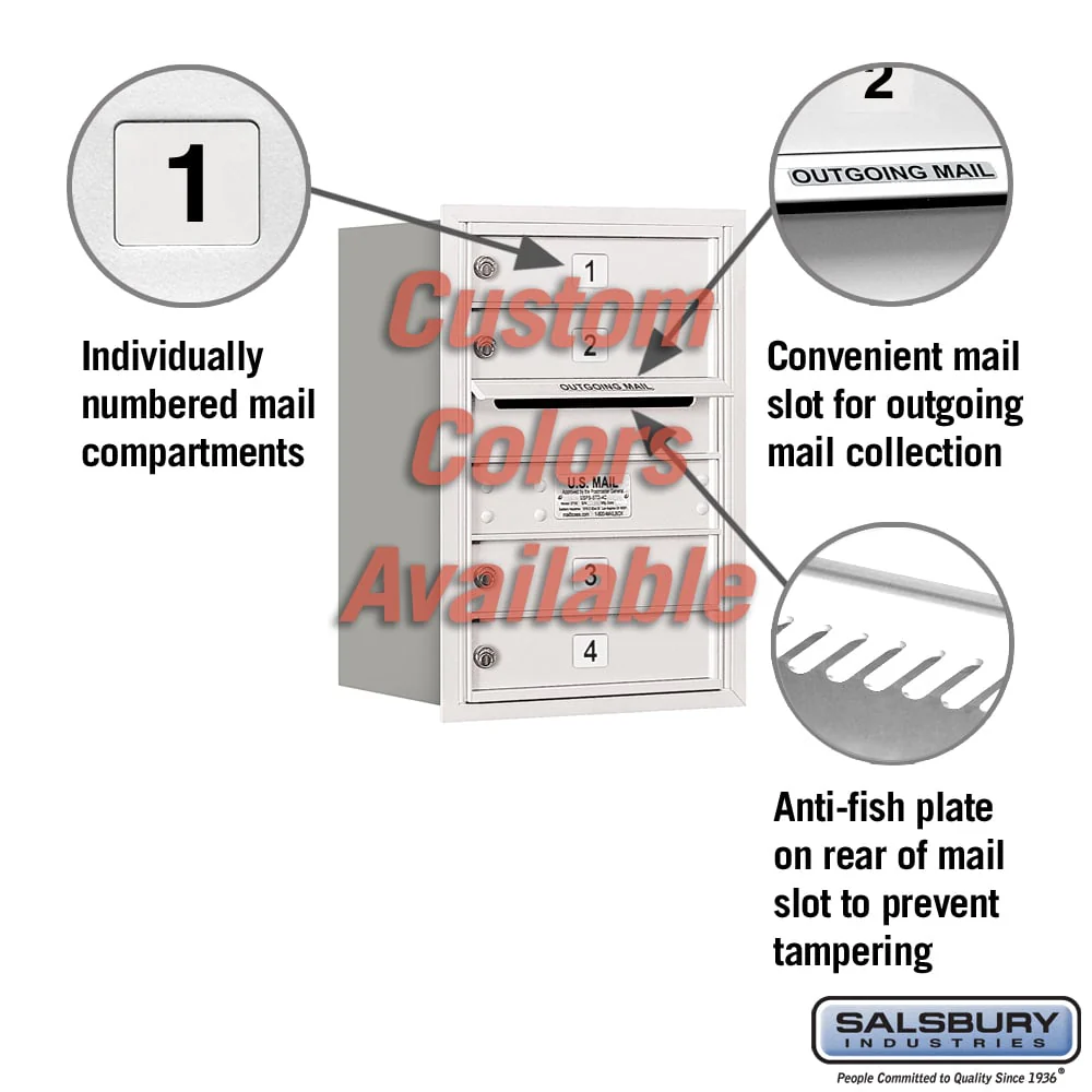 Recessed Mounted 4C Horizontal Mailbox - 6 Door High Unit - Rear Loading - Private Access - Image 2