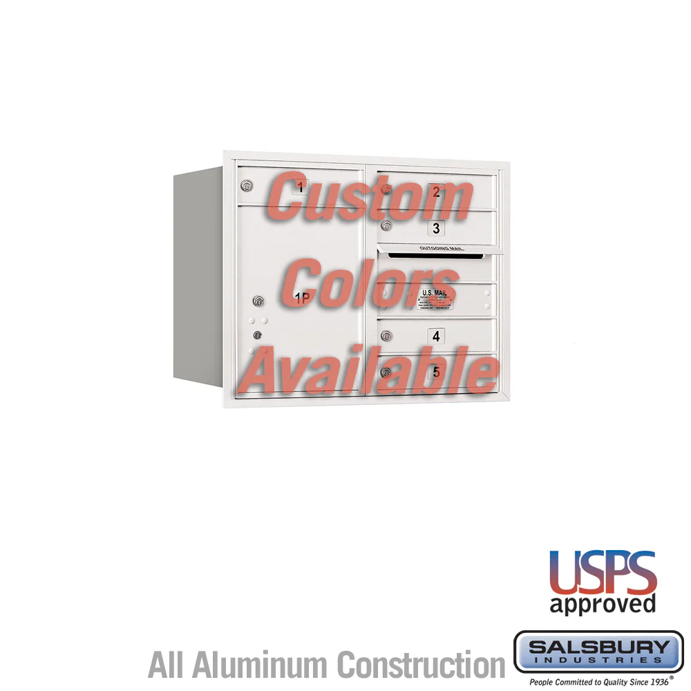 Recessed Mounted 4C Horizontal Mailbox - 6 Door High Unit with Parcel Locker