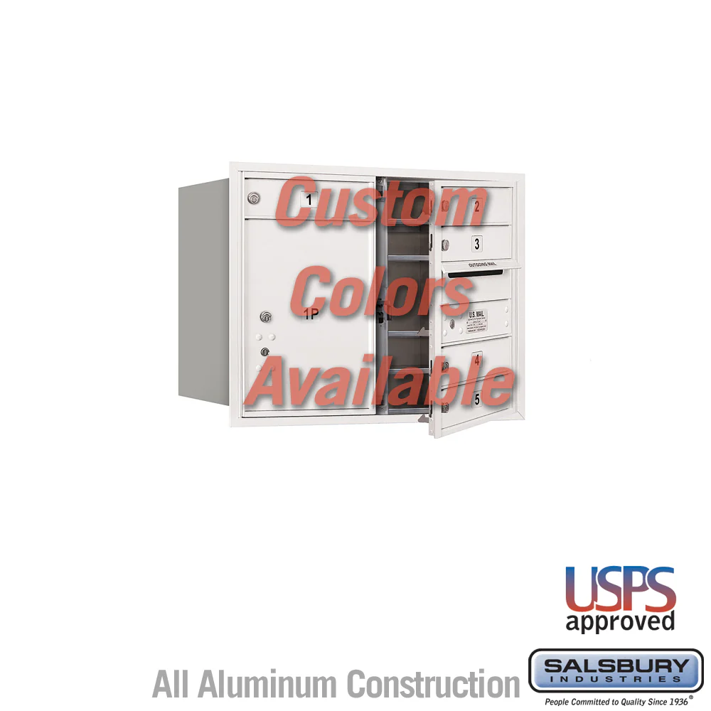 Recessed Mounted 4C Horizontal Mailbox - 6 Door High Unit with Parcel Locker