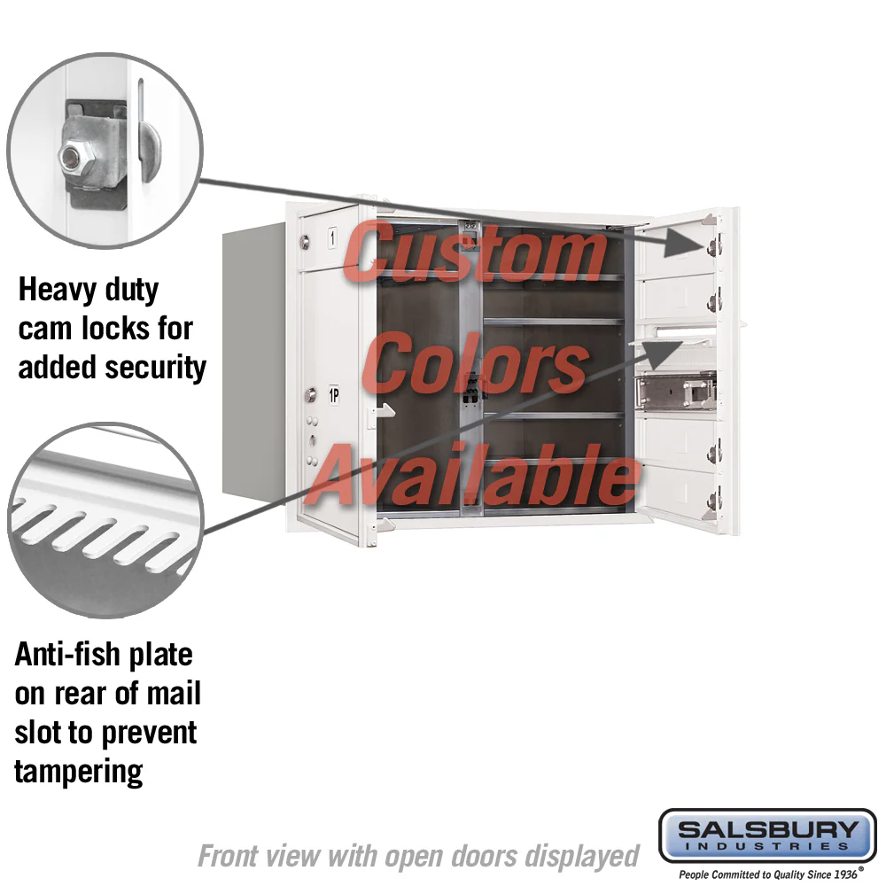 Recessed Mounted 4C Horizontal Mailbox - 6 Door High Unit with Parcel Locker - Image 3