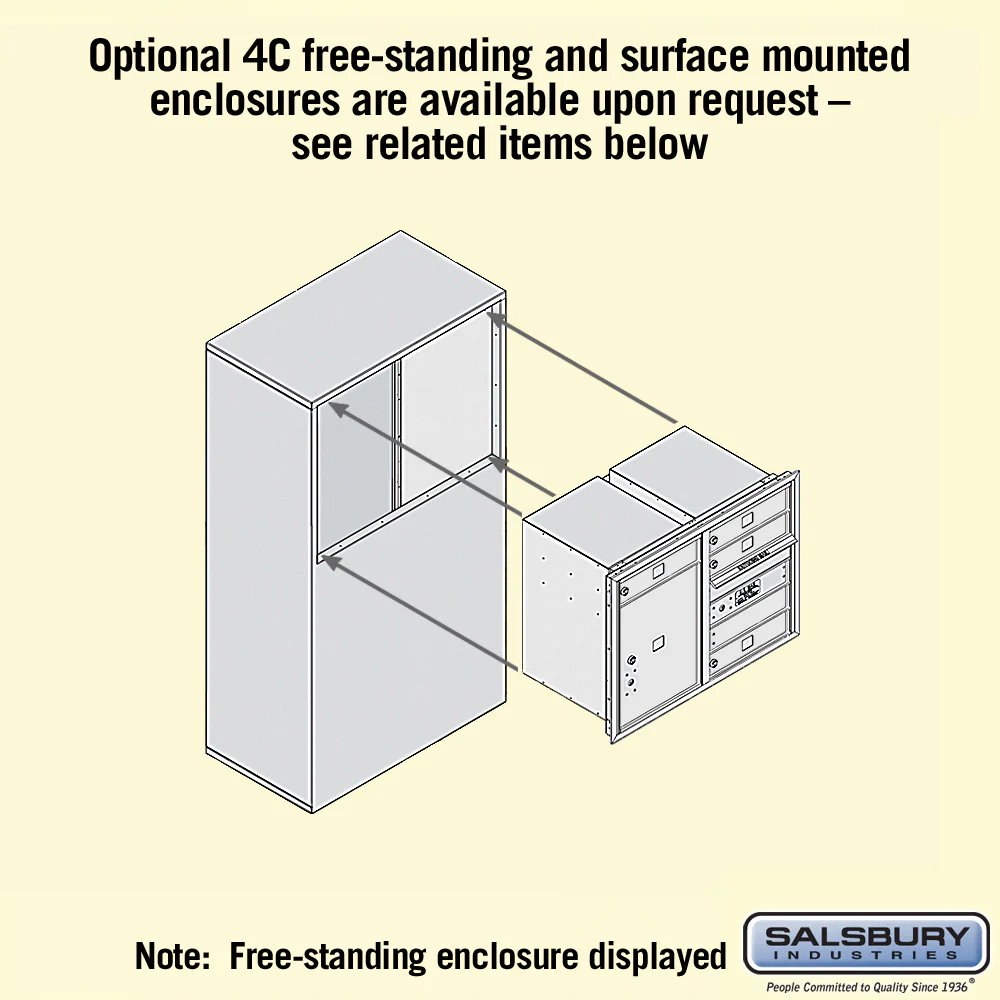 Recessed Mounted 4C Horizontal Mailbox - 6 Door High Unit with Parcel Locker - Image 5