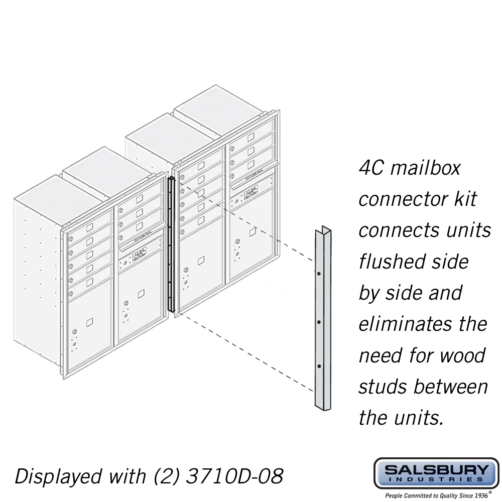 Recessed Mounted 4C Horizontal Mailbox Connector Kit for 10-Door High Units