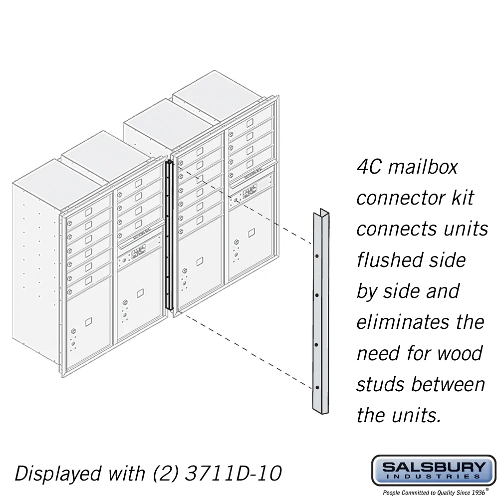 Recessed Mounted 4C Horizontal Mailbox Connector Kit for 11-Door High Units