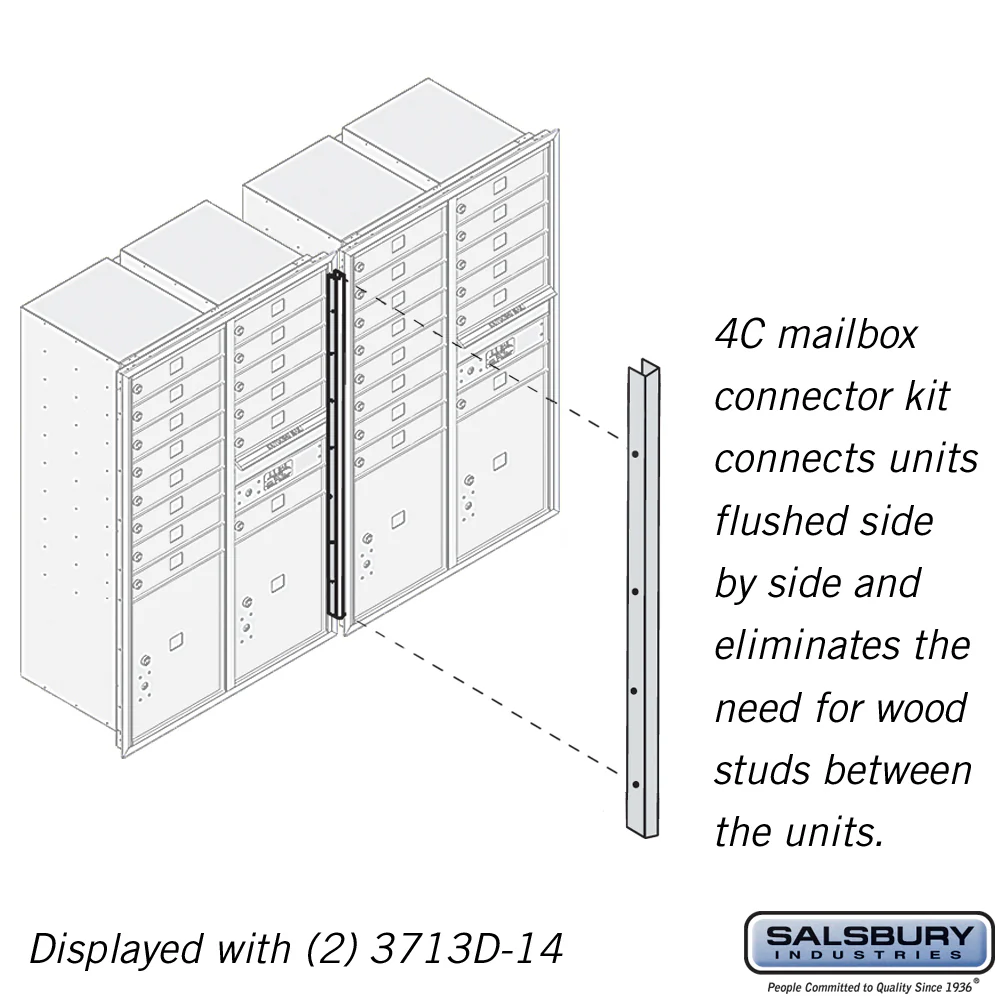 Recessed Mounted 4C Horizontal Mailbox Connector Kit for 13-Door High Units