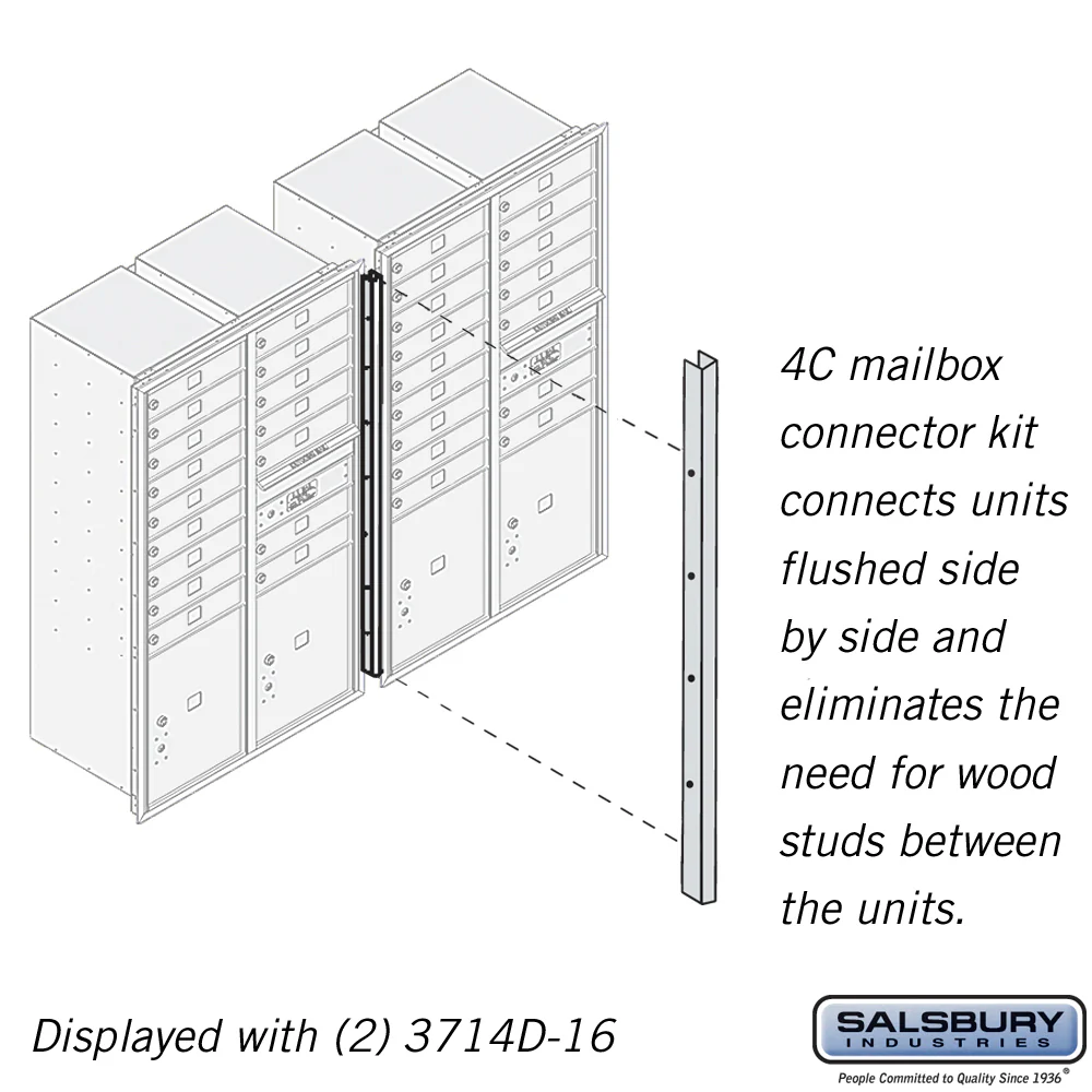 Recessed Mounted 4C Horizontal Mailbox Connector Kit for 14-Door High Units
