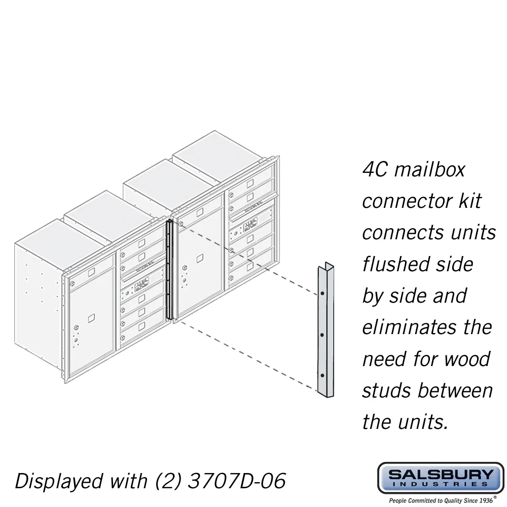 Recessed Mounted 4C Horizontal Mailbox Connector Kit for 7-Door High Units