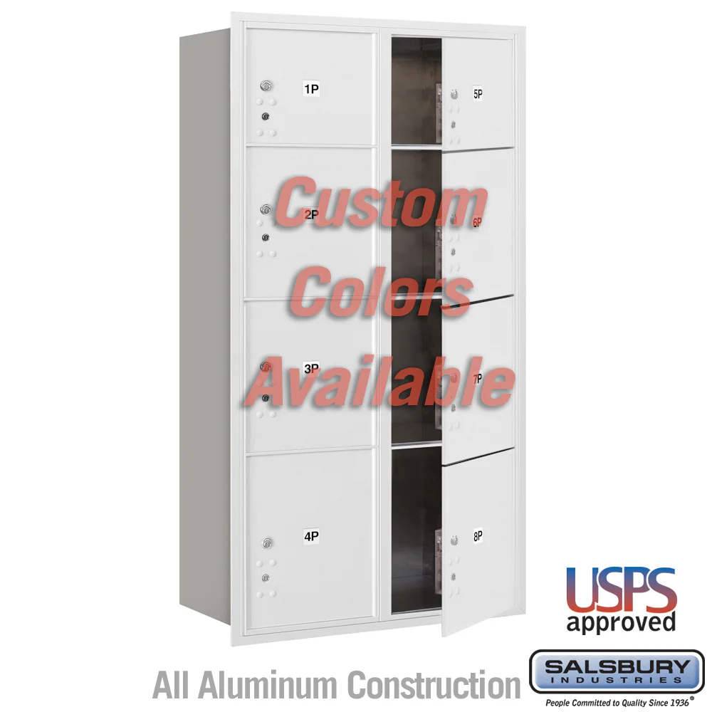 Recessed Mounted 4C Horizontal Mailbox - Double Column Parcel Locker with USPS Access