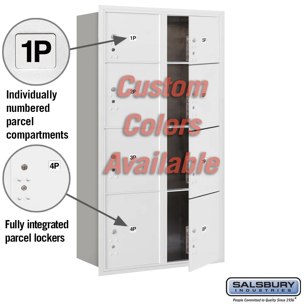 Recessed Mounted 4C Horizontal Mailbox - Double Column Parcel Locker with USPS Access - Image 2