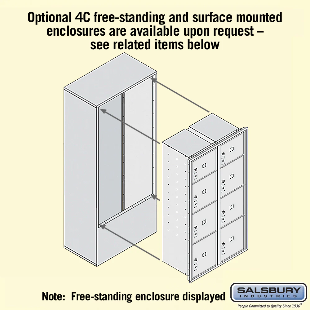 Recessed Mounted 4C Horizontal Mailbox - Double Column Parcel Locker with USPS Access - Image 4