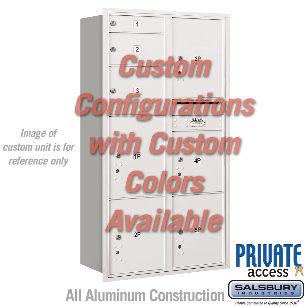 Recessed Mounted 4C Horizontal Mailbox - Maximum Height Unit - Double Column - Rear Loading - Private Access