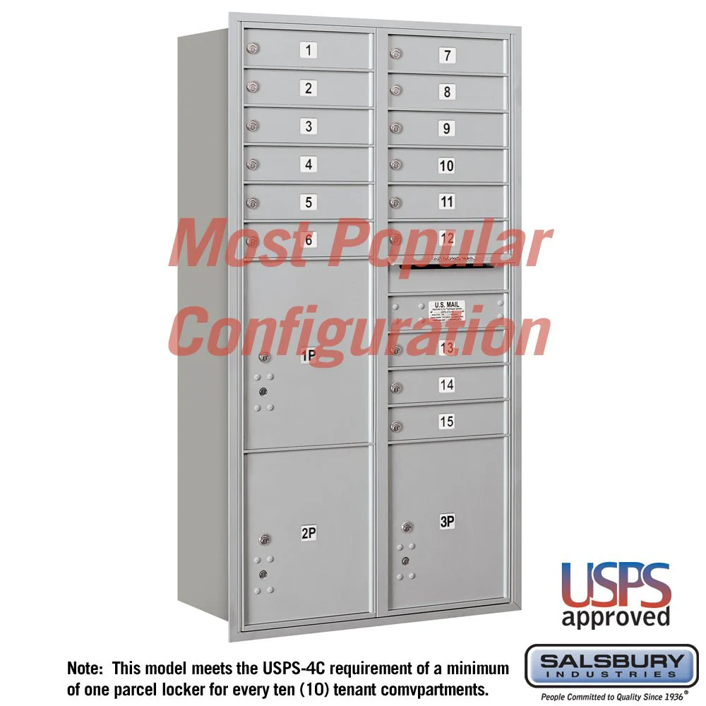 Recessed Mounted 4C Horizontal Mailbox - Maximum Height Unit - Double Column - Rear Loading - USPS Access - Image 4