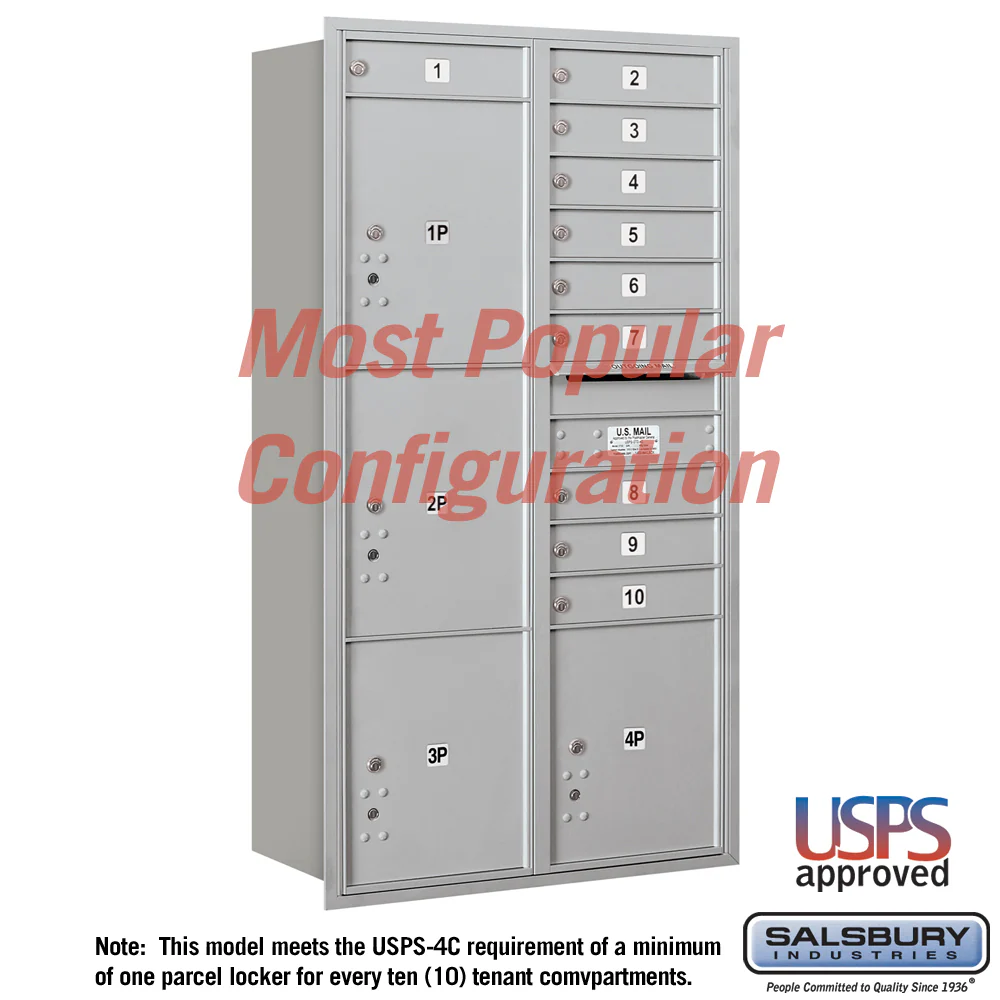 Recessed Mounted 4C Horizontal Mailbox - Maximum Height Unit - Double Column - Rear Loading - USPS Access - Image 8