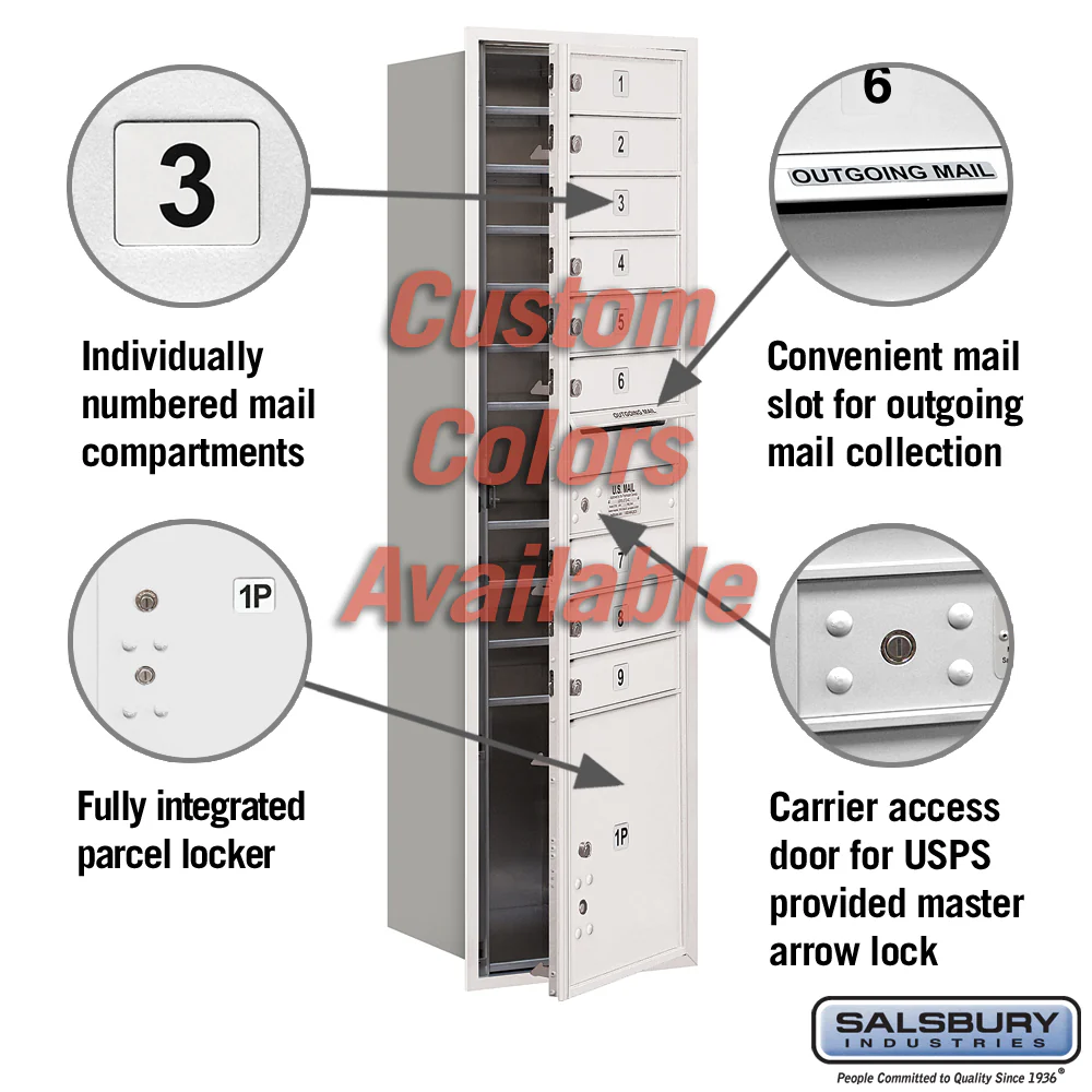Recessed Mounted 4C Horizontal Mailbox - Maximum Height Unit with Parcel Locker - Image 2