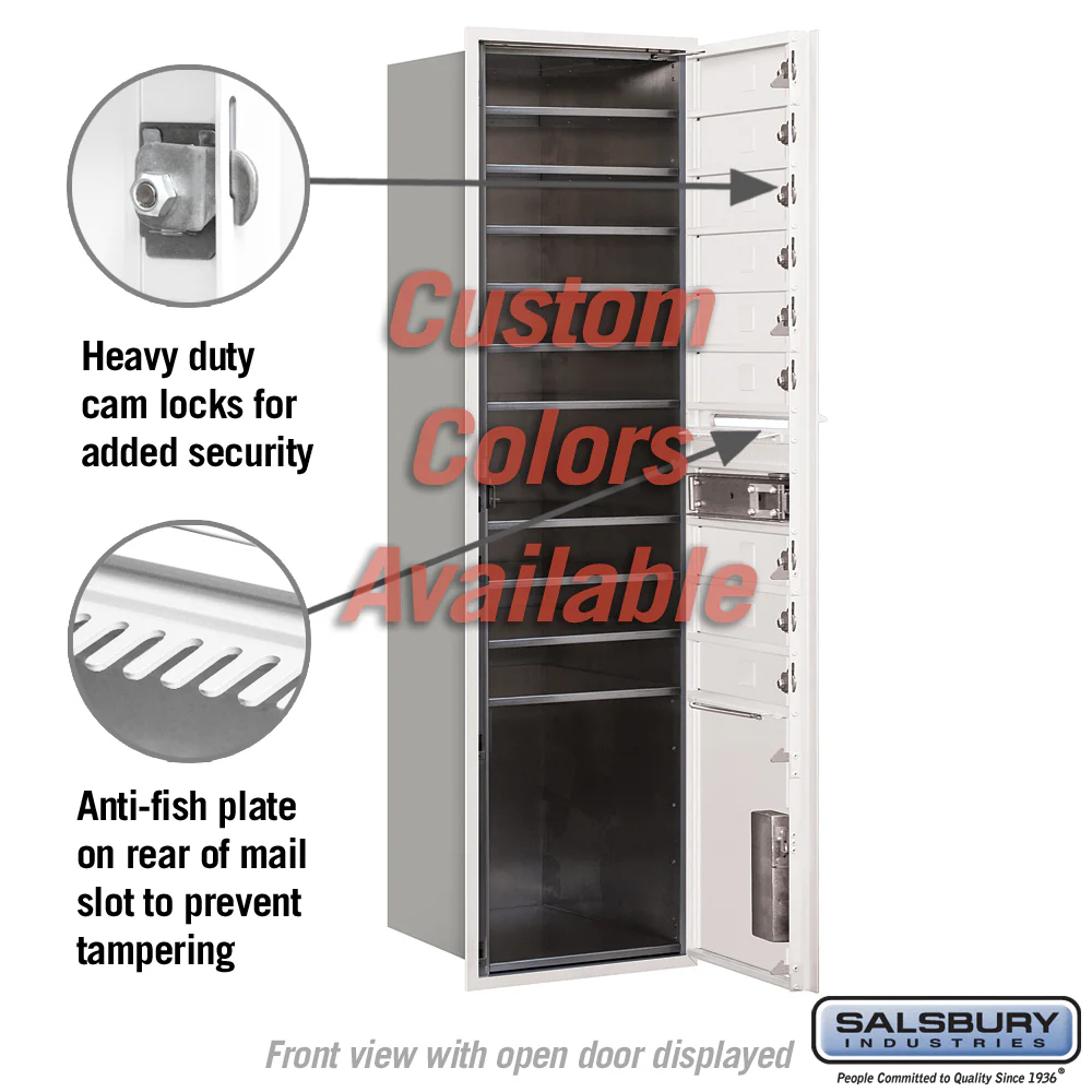 Recessed Mounted 4C Horizontal Mailbox - Maximum Height Unit with Parcel Lockers - Image 3